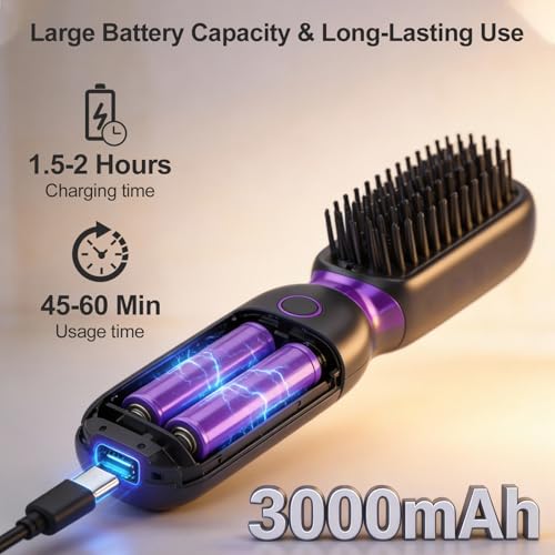 Cepillo alisador eléctrico portátil Nizzarra morado miniatura 4