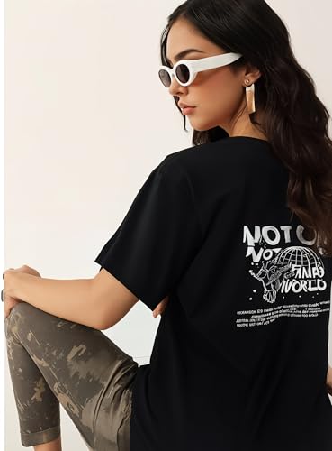 Image of Mack Jonney Oversized | Loose Fit | Half Sleeves 100% Cotton Round Neck Printed T-Shirt for Women-Mack640755