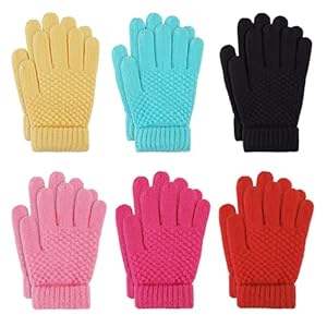 Tagvo Kinderhandschuhe 6 Paare Strickhandschuhe