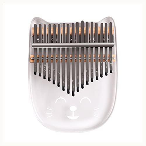 YWSZJ Cristal Transparente 17 Teclas Acrílico Thumb Finger Piano Instrumento Musical con sintonización del Martillo Pegatina Cover