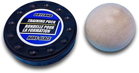 Stick Handling Ball and Puck - Hockey Dryland Training Combo - Wooden Ball with Plastic Slider Puck