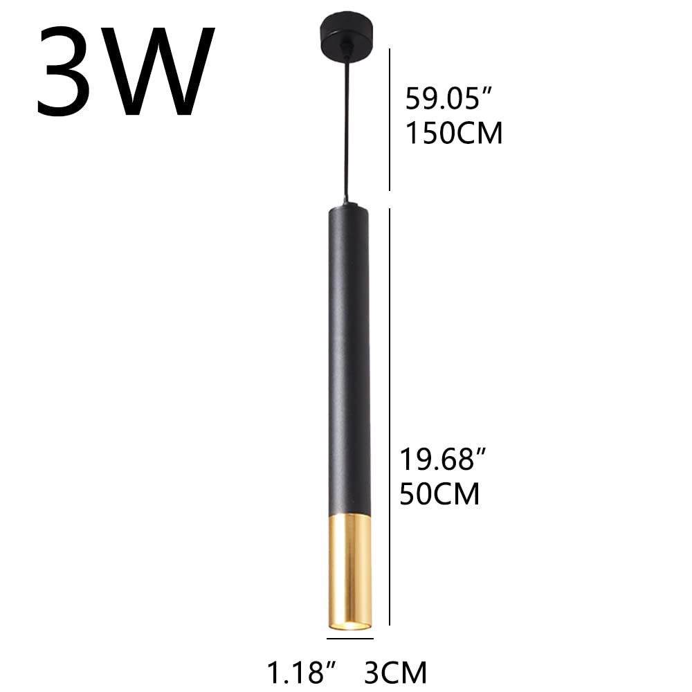 RAGGZZ Okrągłe Lampy Wiszące Rurkę Nowoczesne Wisiorek Led Długa Rurka Wisząca Światło Czarna Lampa Wisząca Pojedyncza Głowa Cylindryczne Zawieszenie Światło Cylindryczne Światło Salonu/3*50Cm/White L