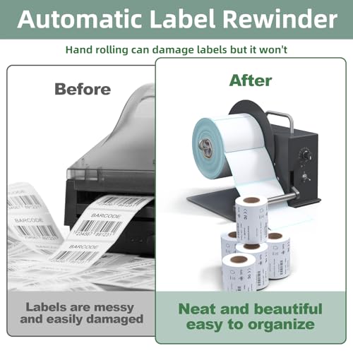 lukar Automatic Label Rewinder Machine, Adjustable Speed Label Rewinding, 180mm Two-Way Bidirectional Label Rewinder Roller Machine Synchronize with Printer (R3Pro) - Thumbnail 5