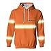 HiVis Custom Safety Hoodie Orange Neon Custom Name And Logo High Visibility Hoodie For Men Reflective Hoodie Hi Vis Construction Workwear For Company Employee, Team, Group, Workers-M