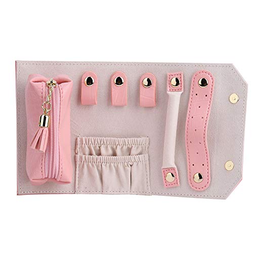 Reise-Schmuckrolle, kleine und weiche Roll Bag Organizer Lagerung für Halskette, Ohrringe, Ringe, Armband Cover