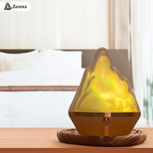 Image of Zuvexa Classic Mountain Table Lamp - Acrylic Flame Mountain Lamp, Dynamic Atmosphere LED Light with Remote & Touch Control, 16-Color Changing Night Lamp for Home & Bedroom Decor