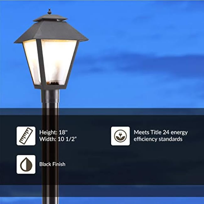 Sea Gull Lighting 82065-12 One-Light Post Lantern Black