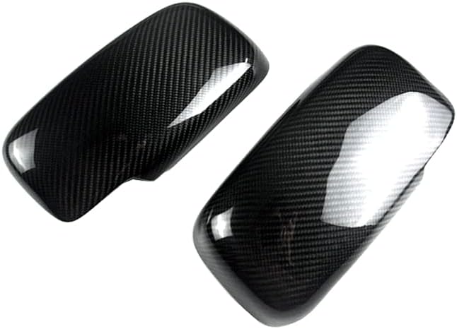 New Carbon Fiber Mirror Cover Stickers Compatible with Mitsubishi Lancer EVO8 EVO 8 2003-2008 (Black)