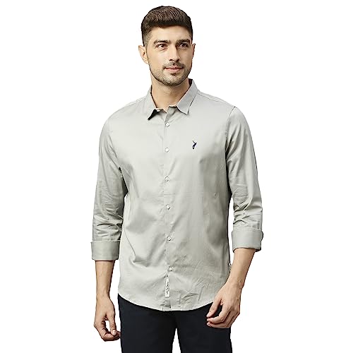 Image of Thomas Scott Men's | Solid | Full Sleeve | Slim Fit | Cotton Blend | Spread Collar | Casual Shirt