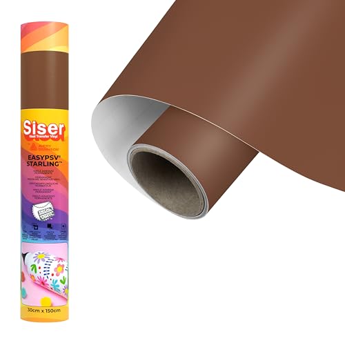 Siser EasyPSV Starling - Film adhésif permanent Mocha 150 x 30 cm, Pour personnaliser des objets et des surfaces rigides, Compatible avec traceur de découpe,...