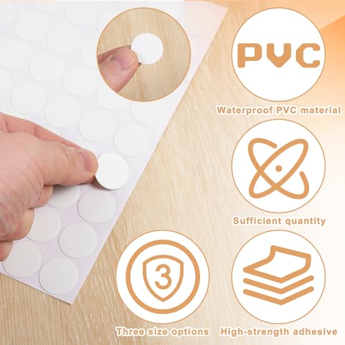 580 Stück Schraubenabdeckung Weiss Bohrloch Aufkleber Selbstklebend 12mm/15mm/21mm Schrauben Abklebepunkte Schraubenloch Aufkleber Pvc für Schreibtische Möbel Schrankloch Reparaturen