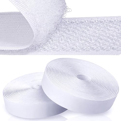 Klettband Selbstklebend Extra Stark 6 m × 20 mm, Klettverschluss Selbstklebend Ideal für Fliegengitter, Teppiche und Wan...