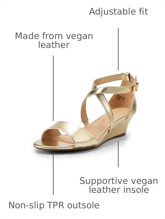 Image of DREAM PAIRS Women's Low Wedge Sandals Ankle Strap Heel Sandal Open Toe Wide Dress Summer Shoes