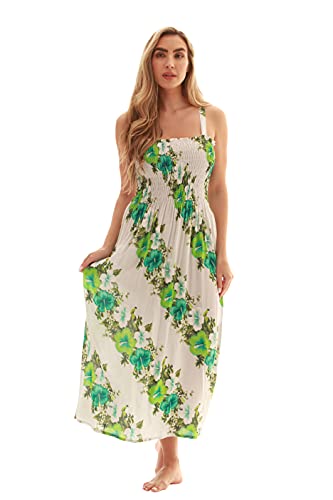 Image of Just Love Floral Print Tube Sundress Swimwear Cover Up Summer Dress for Women