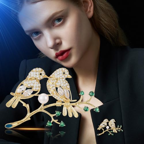Image of Animal Brooch for Women Girls 18k Gold Plated Animal Brooch Pin Rhinestone Animal Brooch Lapel Pin Jewelry Thanksgiving Day Birthday Wedding Gifts for Mom Wife