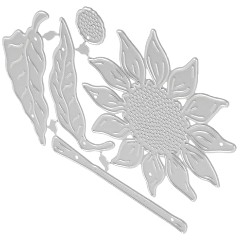 ABOOFAN de Découpe Pochoir Embossage Décoratif Tournesol en Métal Argenté pour Activités Créatives pour Scrapbooking et Bricolage Papier