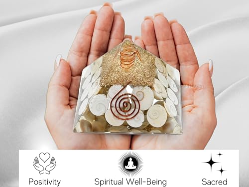 Image of Crystal Heaven Gomti Chakra Pyramid With Coil-Orgone Pyramid For Positive Energy,Vastu,Reiki And Chakra Healing