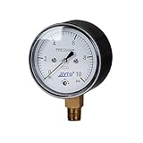 Low Capsule Pressure Gauge, 0-10 psi,2-1/2' Dial,1/4' NPT lower mount,Zero Adjustment,Safety Glass Window, Black Steel case