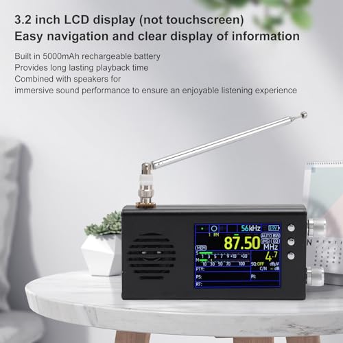 Receptor de radio portátil de onda corta Full Band con pantalla LCD de 3.2 pulg miniatura 3