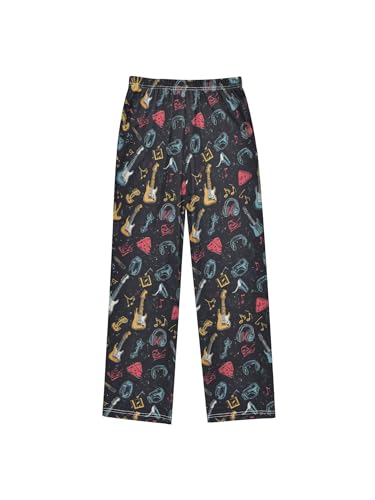 Abstract Rock Guitar Boys Pants for Kids Jogger Pants with Pockets S2