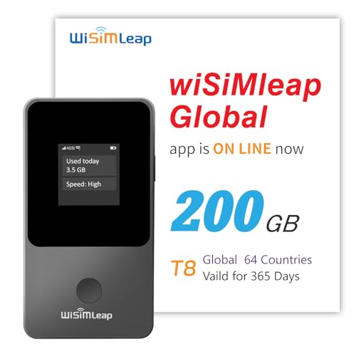 Image of Portable WiFi Hotspot for Travel 4G Mobile Hotspot MiFi Portable WiFi Device with 200GB Global Data