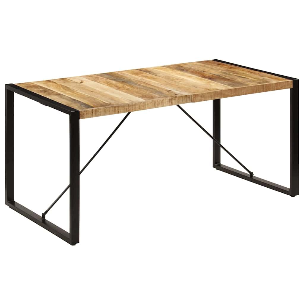 Stół do jadalni 160 x 80 x 75 cm lite drewno mango czarny