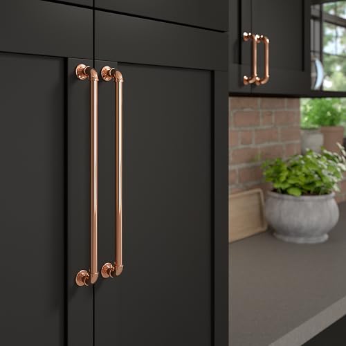 Richelieu Hardware BP2209320191 Steampunk Collection 12 5/8-inch (320 mm) Center-to-Center Polished Copper Vintage Round Cabinet and Drawer Pull Handle for Kitchen, Bathroom, and Furniture by Richelieu - Image 2