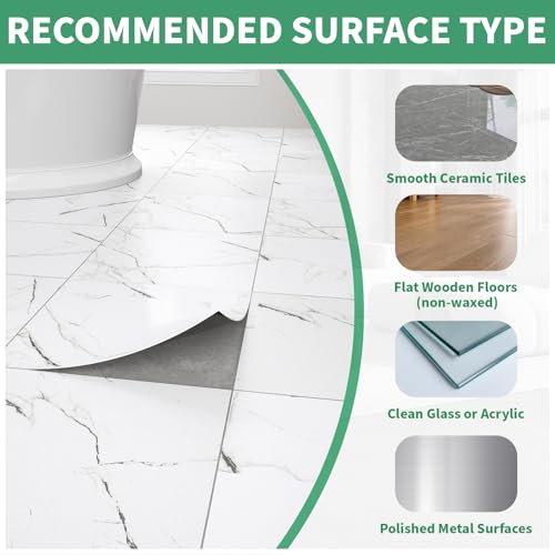 40-Pack Peel & Stick Floor Tiles 12 x 12 inch Vinyl Floor Self Adhesive Waterproof Flooring Planks DIY for Bathroom, Kitchen, Living Room, RV, Cover 40 Sq. Ft, White Vein Marble by ZRJT - Image 7