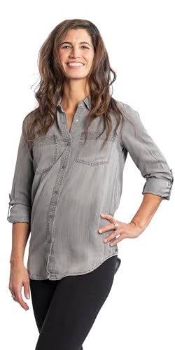Chemise en jean Lyocell boutons-pression : la légèreté des manches modulables