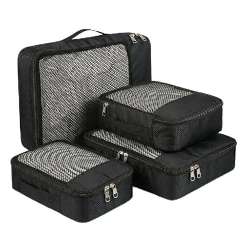 Image of Travel Packing Cubes Set of 4 for Suitcases | Luggage Organiser Bags