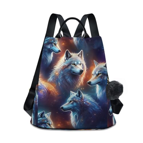 Sac à dos antivol femme loup bleu orange pour sécuriser vos trajets urbains