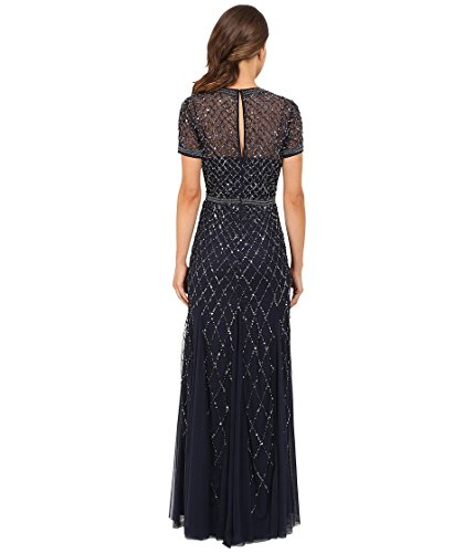 Image of Adrianna Papell Cap Sleeve Fully Beaded Gown
