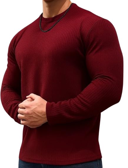 Image of Men's Stripped Full Sleeve Polycotton T-Shirt| Comfortable, Breathable, Lightweight & Stylish
