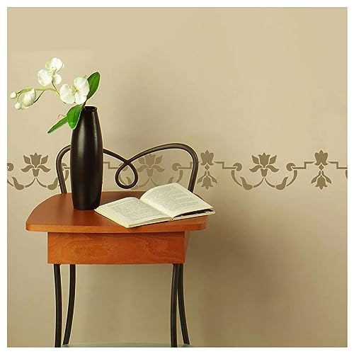 Kayra Decor Latest Greek Lotus Border Wall and Floor Stencil -Pack of 1, Sheet Size 05 x 23 inch/Design Size 3.5 x 21 inch. (B0CDBRGDGM) Amazon Price History, Amazon Price Tracker