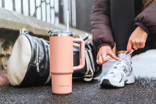 SoleCup. 30oz Travel Mug with Handle, Lid and Two Straws, Drinks Stay Hot for 8 Hours and Cold for 24 Hours - Image 3