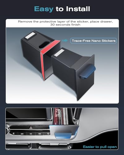 Image of CDEFG UPGRADED for Ford Maverick 2022-2024 Center Console Screen Storage Drawer w /Magnet Design Slides Smoothly - Maverick 8 inch Screen Cubby Storage Box - for 2022-2024 Maverick Accessories