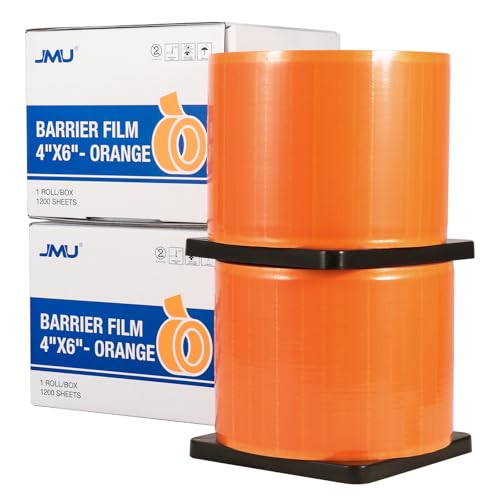 JMU Barrier Film, 2 Rolls Dental Tattoo Barrier Tape 4" x 6", Orange