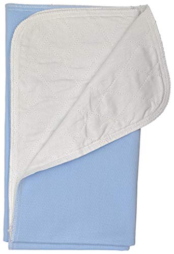 Bed Pad Washable Incontinence Underpad - Heavy Duty, Absorbent Stain Masking Urinary Mattress Protector - Reusable Dry Bed Wetting Premium Protection for Seniors, Children 32 x 34-2 Pack Blue 6oz