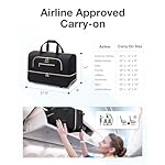 BAGSMART Rolling Duffle Bag with Wheels, 45L Carry-on Luggage Large Travel Bag with Shoes Compartment, Weekender Overnight Bag for Travel, Business Trips(Black) - Image 2