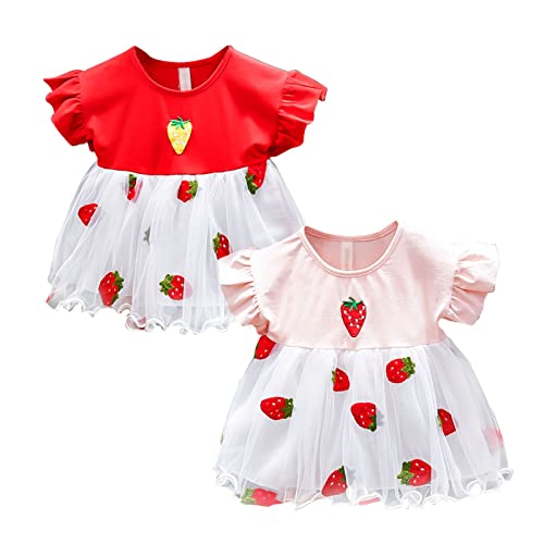 Zanjkr Vestidos para meninas estilo verão manga curta costura saia bordada estilo ocidental vestidos