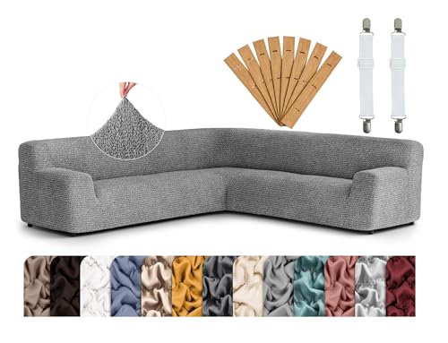 PAULATO GA.I.CO. Stretch Corner Sofa Slipcover Ash 198-240