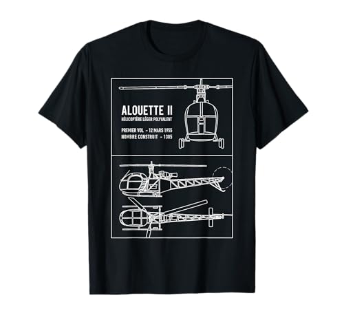 Plans de l'hélicoptère français Alouette II T-Shirt