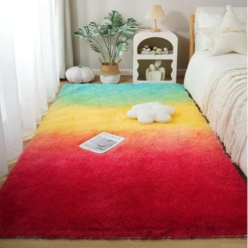 Tapis de Salon Grand Format 190x320 cm Shaggy Multicolore - 8