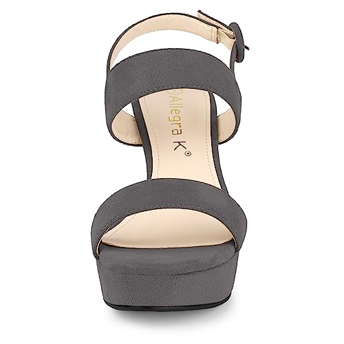 Image of Allegra K Women's Slingback Platform Heels Chunky High Heel Sandals