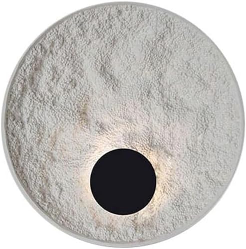 Aplique de pared LED redondo de resina blanca y estilo Wabi-Sabi de 5W