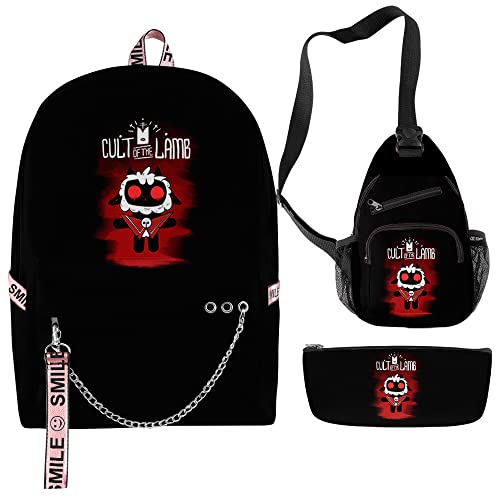 Cult Of The Lamb Merch Women Men Multipurpose Bag Cosplay Backpack Casual Fashion Daypack (Suit 2)