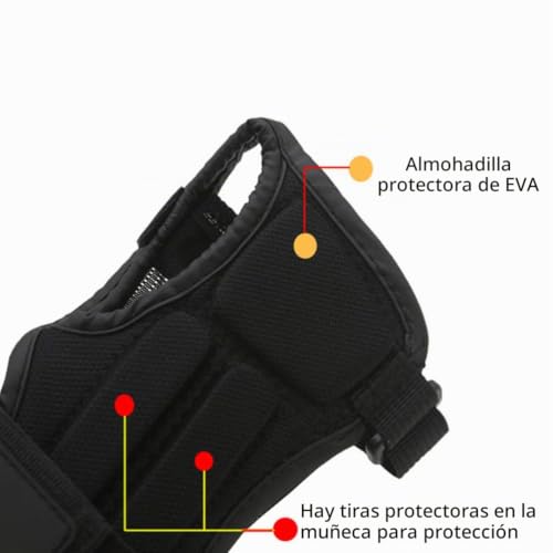 Muñequeras protectoras ajustables de color negro para deportes de impacto un par 4
