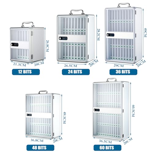 Armadietto per cellulari in Lega di Alluminio con 60 Scomparti, Contenitore per cellulari per aule Scolastiche Militari, Organizer da Parete, -12