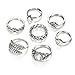 Produktbild WZYMNJZ Hot Geschnitzte Mond Blatt Frauen Metall Ringe Set Vintage Intarsien Kristall Geometrie Knuckle Ringe Set Modeschmuck Zubehör