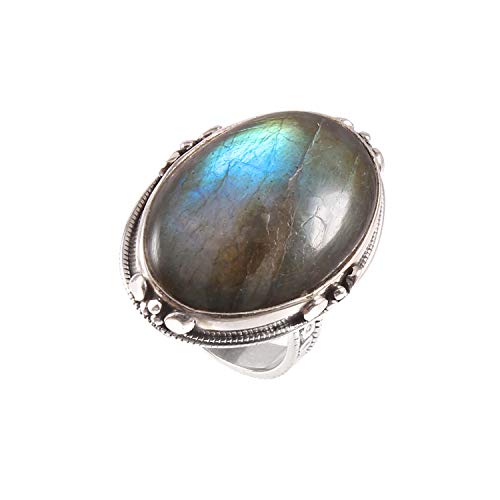 Bague Labradorite en argent 925 style turc taille 52.75